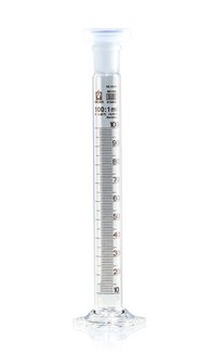 Eprouvette de mélange, SILBERBRAND, ETERNA, classe B, 100:1 ml, Boro 3.3, NS24/29, bouchon PP