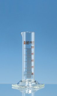 Eprouvette graduée, forme basse, SILBERBRAND, ETERNA, 250:5 ml, Boro 3.3, graduée en brun