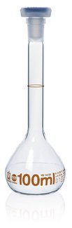 Messkolben, BLAUBRAND® ETERNA, Klasse A, DE-M, 100 ml, NS 14/23, Boro 3.3, PP -Stopfen