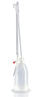 Burette automatique Schilling, SILBERBRAND, 10 ml, bande photophore, verre Boro 3.3, avec flacon PE-LD 500 ml