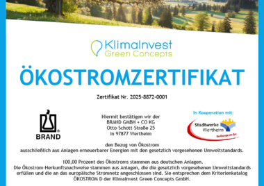 Sustainable power certificate